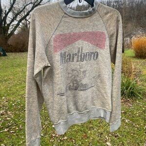 Marlboro Gray and Red Crewneck Sweater for Men